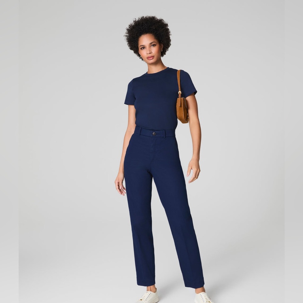 NWT Spanx stretch‎ twill slim straight pants navy blue size 2X